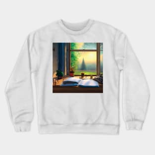 Cottagecore Reader Reading Books in Bookish Forest Crewneck Sweatshirt